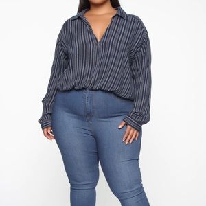 YATCH CLUB WOVEN TOP NAVY/WHITE